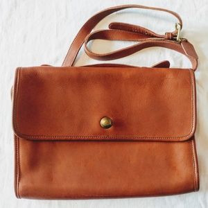 Rare Tanned Leather Convertible Coach Handbag